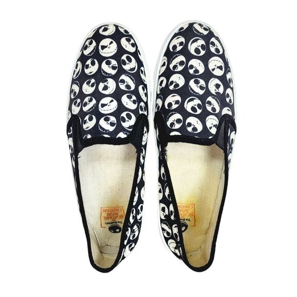 Tim Burton Nightmare Before Christmas Disney Jack Skellington Slip On Shoes - Picture 8 of 14